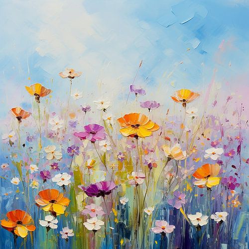 Brise de fleurs colorées