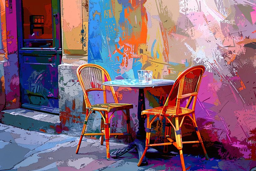 Minimalistisch interieur met twee stoelen en tafel van Art & Soul Creations
