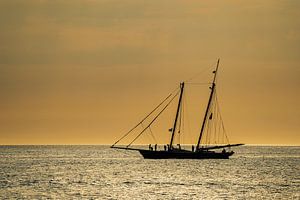 Sailing ship on the Baltic Sea van Rico Ködder