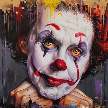 Clown Portrait Melancholy Graffiti Masquerade Profundity by gm_designs