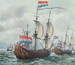 'De 7 Provincien' van Michiel de Ruyter van Maritiem Schilder Arnold de Lange thumbnail