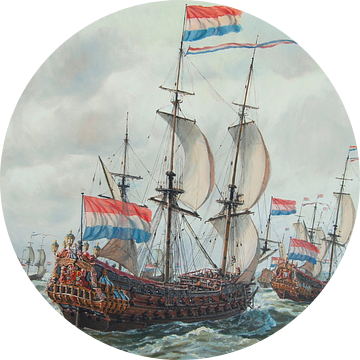 'De 7 Provincien' van Michiel de Ruyter van Maritiem Schilder Arnold de Lange