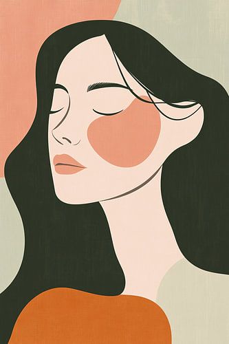 Abstract portret serene vrouw