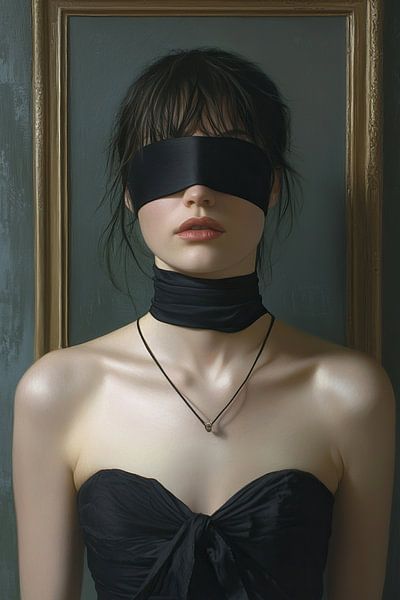 Blindfolded woman | Hidden Eyes, Silent Stories by Abstract Painting