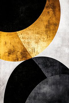 Abstracte geometrische vormen in goud van Imperial Art House