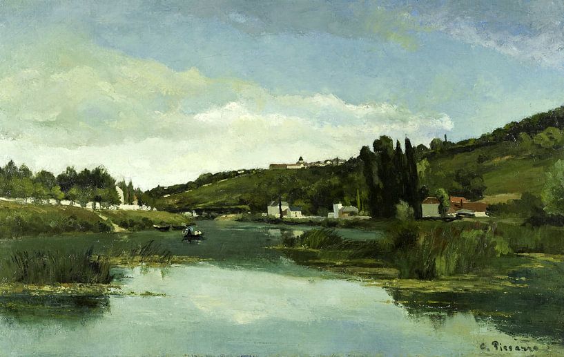 Camille Pissarro,The Marne at Chennevières, 1865 by finemasterpiece