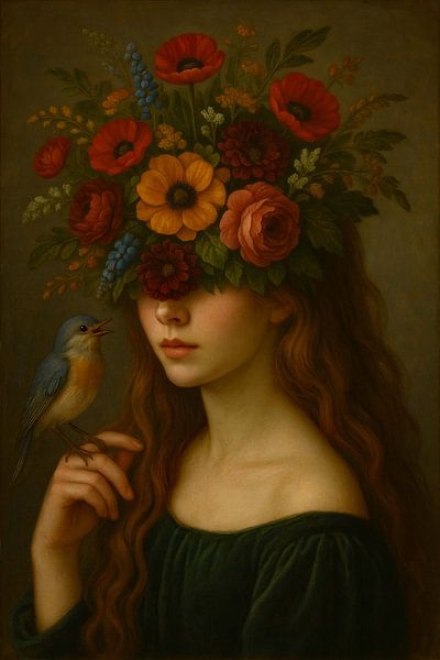 Porträt Flüstern unter den Blüten von Moonheart Artworks