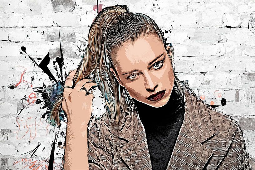 Streetart Jeune femme par Tilo Grellmann