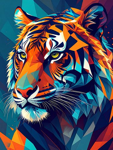 Lebendiges Neon-Tiger-Portrait von rendyokt rendy