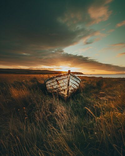 Eenzame boot op het meer