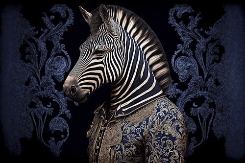 Klassiek portret van een zebra