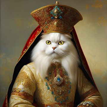 Fantasy Persian cat also called the Persian cat in Traditional Persian dress and jewellery-8 by Carina Dumais