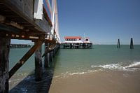 Pier and cottage from the beach