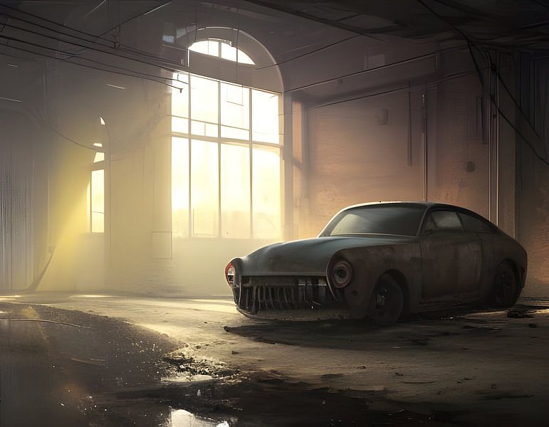 Verlassenes Auto in Lost Place von Betty Maria Digital Art