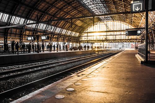 Soleil du matin au centre d'Amsterdam