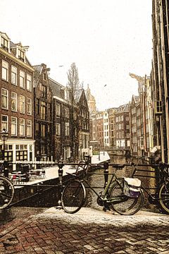 Innenstadt von Amsterdam Niederlande Winter