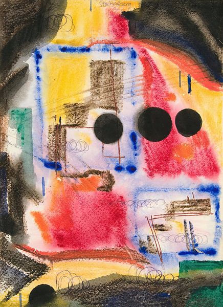 Fritz Stuckenberg - Abstractie; Drie zwarte cirkels (1922) van Peter Balan