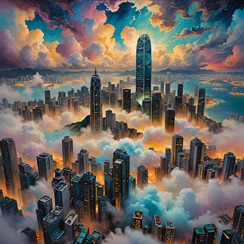 De skyline van Hongkong