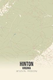 Carte ancienne de Hinton (Virginie), USA. sur Affiches de lieux
