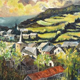 Dorp in de Belgische Ardennen van pol ledent