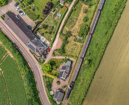 Luchtfoto van het Miljoenenlijntje bij de Eyserhalte