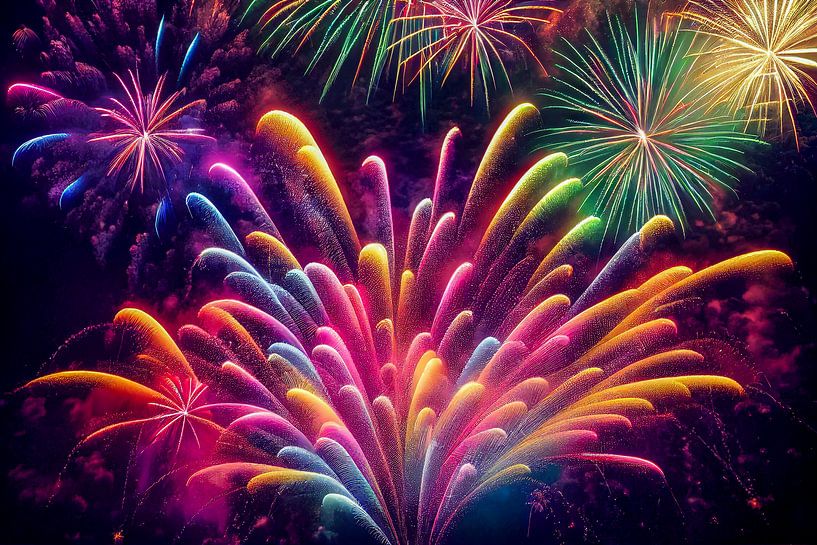 Feuerwerk im Nachthimmel Illustration von Animaflora PicsStock