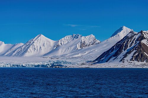 Snowy mountains on Spitsbergen