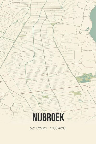 Carte ancienne de Nijbroek (Gueldre) par Affiches de lieux