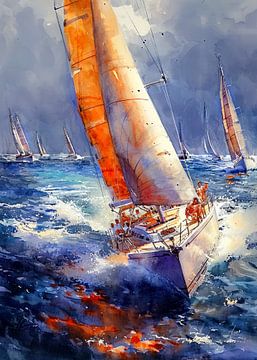 Sailing sport art #sailing #yacht by JBJart Justyna Jaszke