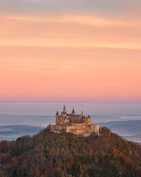 Sunrise at Hohenzollern Castle in Baden-Württemberg in southern Germany by Marga Vroom