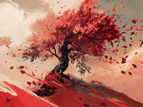 Herfst fluistert in drijvende bladeren