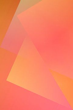 Neon kunst. Kleurrijk minimalistisch geometrisch abstract kleurverloop in roze, oranje, geel