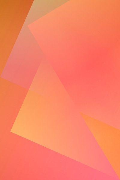 Neon-Kunst. Bunte minimalistische geometrische abstrakte Gradient in rosa, orange, gelb von Dina Dankers