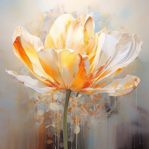 Quiet tulip flower botanical artwork