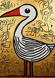 Glänzender Hintergrund mit Vogel von ARTEO Gemälde