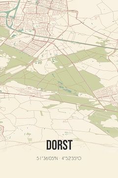 Vintage map of Dorst (North Brabant) by Rezona