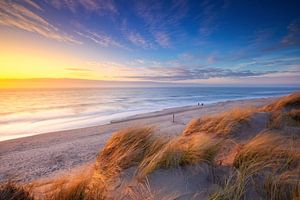 Sonnenuntergang am Strand von Texel.