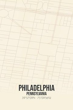 Carte ancienne de Philadelphie (Pennsylvanie), Etats-Unis. sur Rezona