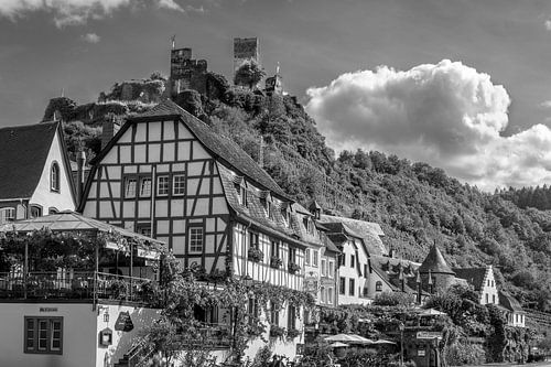 Beilstein on the Moselle in black and white by Manfred Voss, Black-White Photography