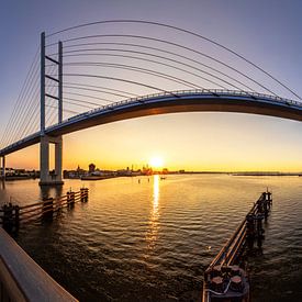 Rügenbrücke/ Strelasundquerung - Panorama zum Sonnenuntergang von Frank Herrmann