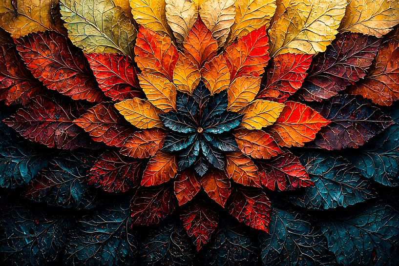Colourful leaves wall decoration by Art & Soul Creations