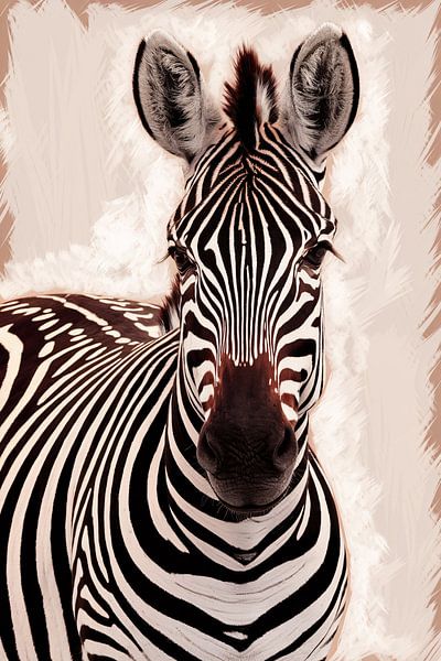 Zèbre avec des rayures noires et blanches uniques par Imperial Art House