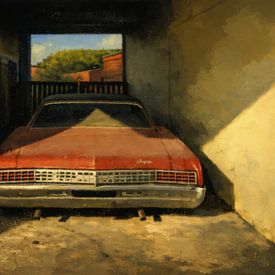 A classic car in the shade by Geert Van Baelen