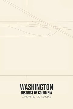 Vintage map of Washington (District of Columbia), USA. by Rezona