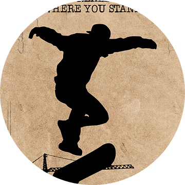 Skateboard Wallart "...weet echt waar je aan toe bent" Cadeau-idee van Millennial Prints