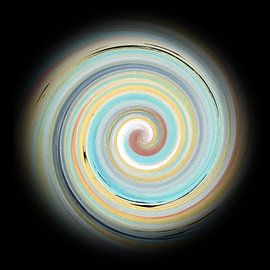 Faszinierende Farbspiralen auf Schwarz 08  / Spirale / Farbstrudel von Kerstin Franz