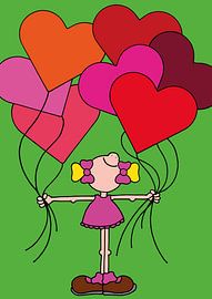 Meisje met ballonnen - kinderkamer von Annemarie Broeders