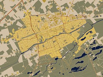 Kaart van Oisterwijk in de stijl van Gustav Klimt van Maporia