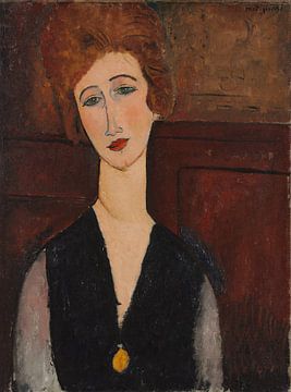 Amedeo Modigliani's Portret van een vrouw (ca. 1917-1918) van Dina Dankers