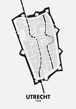 Plan de la ville d'Utrecht 1618 sur STADSKAART